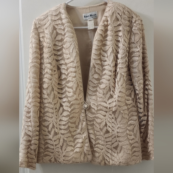 Karen Miller Jackets & Blazers - Karen Miller Cream Lace Jacket